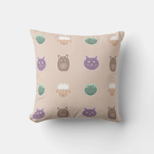 Cojín Decorativo patrón de animales divertidos