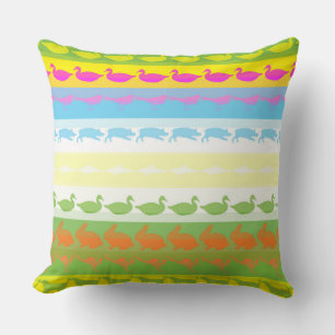 Cojín Decorativo Patrón de animales retro coloridos #4