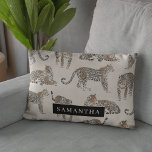 Cojín Decorativo Patrón de animales salvajes del leopardo de la jun<br><div class="desc">Patrón de animales salvajes del leopardo de la jungla</div>