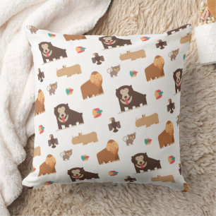 Cojín Decorativo Patrón de Animales Salvajes Lindos