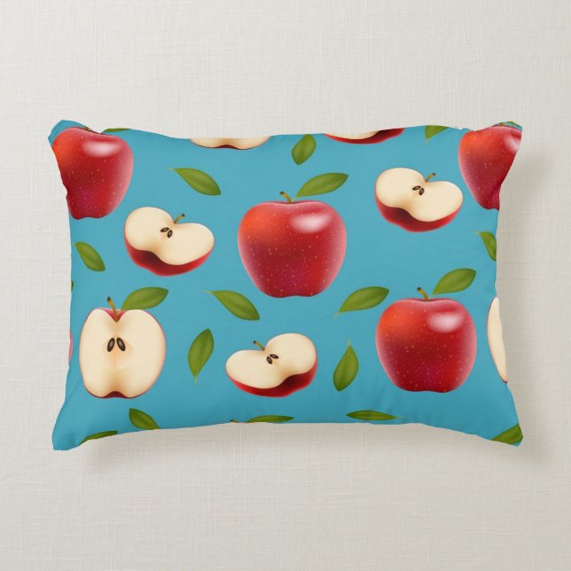 Cojín Decorativo Patrón de Apple Rojo (Anverso)