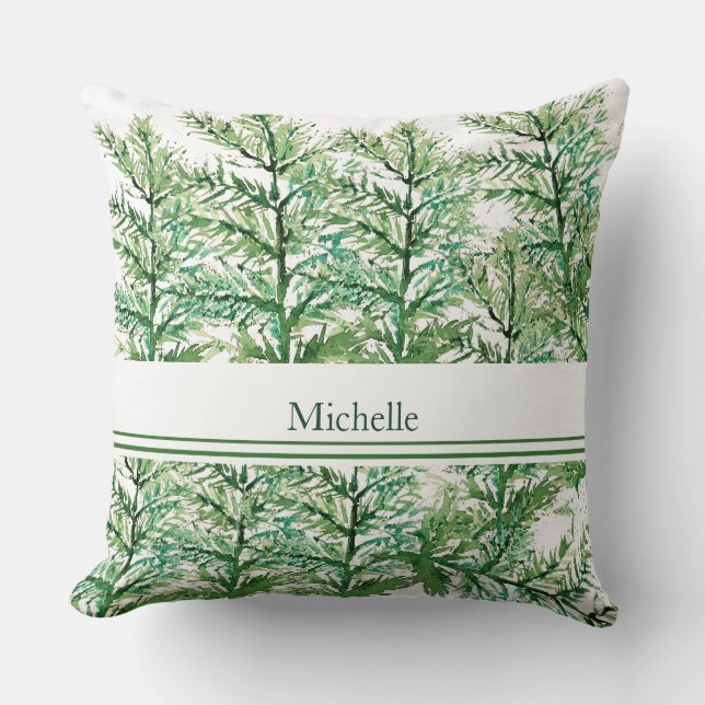 Cojín Decorativo Patrón de árbol artesanal personalizado (Anverso)