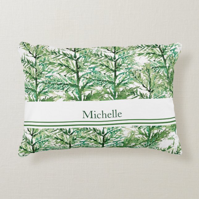 Cojín Decorativo Patrón de árbol artesanal personalizado (Anverso)