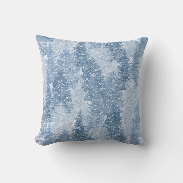 Cojín Decorativo Patrón de árbol azul (Anverso)