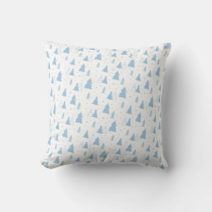 Cojín Decorativo Patrón de árbol azul de Navidad