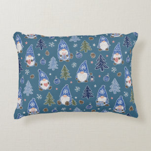 Cojín Decorativo Patrón de árbol de Navidad con Gnome de Navidad