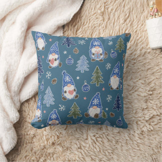 Cojín Decorativo Patrón de árbol de Navidad con Gnome de Navidad