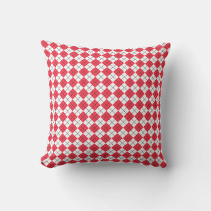 Cojín Decorativo Patrón de arglos Amaranth rojo y blanco