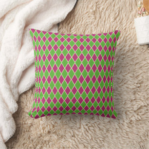 Cojín Decorativo Patrón de Argyle de Golf Preppy Pastel