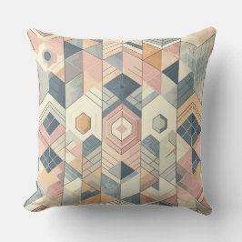 Cojín Decorativo Patrón de armonía geométrica pastel