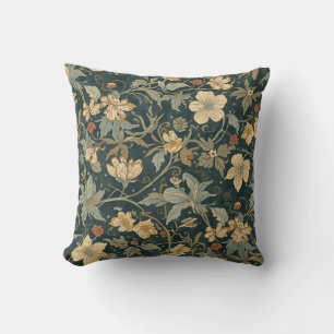Cojín Decorativo Patrón de Art Nouveau floral vintage de William Mo