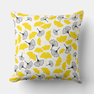 Cojín Decorativo Patrón de arte botánico vibrante de Ginkgo Biloba