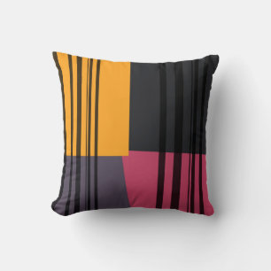 Cojín Decorativo Patrón de arte de rayas de color retro vintage