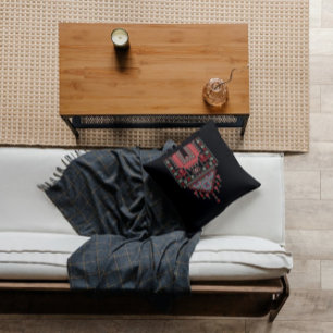 Cojín Decorativo Patrón de arte de tártaro negro decorador de henna