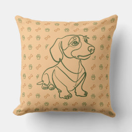Cojín Decorativo Patrón de Arte Decorativo de Dachshund
