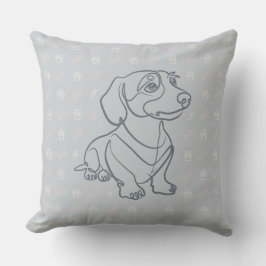 Cojín Decorativo Patrón de Arte Decorativo de Dachshund