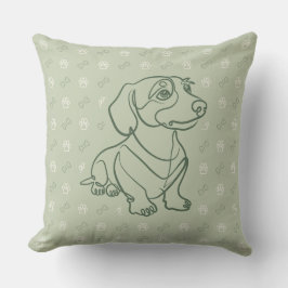 Cojín Decorativo Patrón de Arte Decorativo de Dachshund