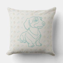 Cojín Decorativo Patrón de Arte Decorativo de Dachshund