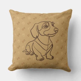 Cojín Decorativo Patrón de Arte Decorativo de Dachshund