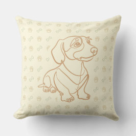 Cojín Decorativo Patrón de Arte Decorativo de Dachshund