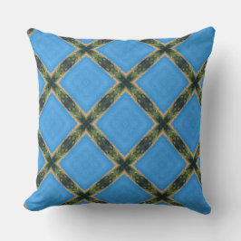 Cojín Decorativo patrón de arte verde azul digital