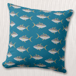 Cojín Decorativo Patrón de atún<br><div class="desc">Patrón divertido de pez atún con una sonrisa descarada,  perfecto para los que aman el pescado,  la comida y la pesca. Arte original de Nic Squirrell.</div>