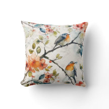 Patrón de aves acuarelas en mosaico