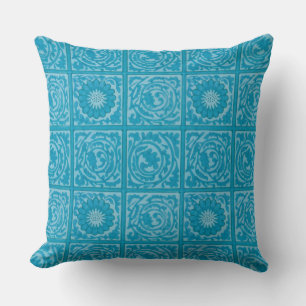 Cojín Decorativo Patrón de Baldosa Azul Diaper Vintage de William M