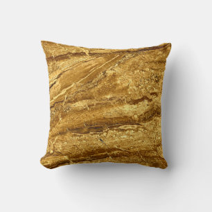 Cojín Decorativo Patrón de baldosas de mármol dorado natural