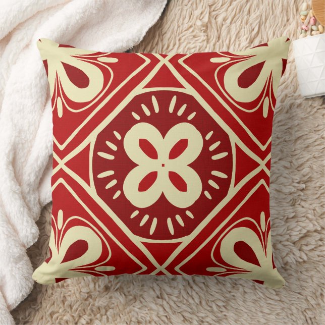 Cojín Decorativo Patrón de baldosas rojas (Manta)
