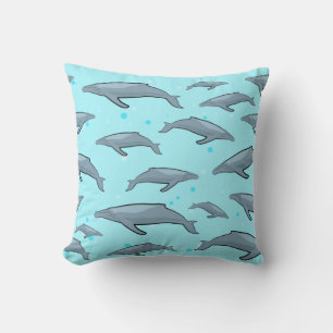 Cojín Decorativo Patrón de ballena azul