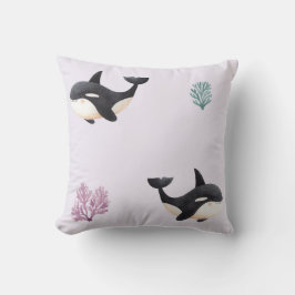 Cojín Decorativo Patrón de ballena orca lindo para guardería de vid