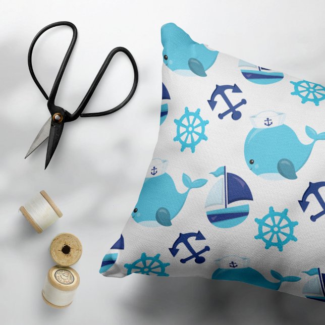 Cojín Decorativo Patrón de ballenas, ballenas ricas, ballenas azule (Subido por el creador)