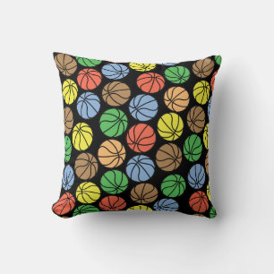 Cojín Decorativo Patrón de baloncesto colorido