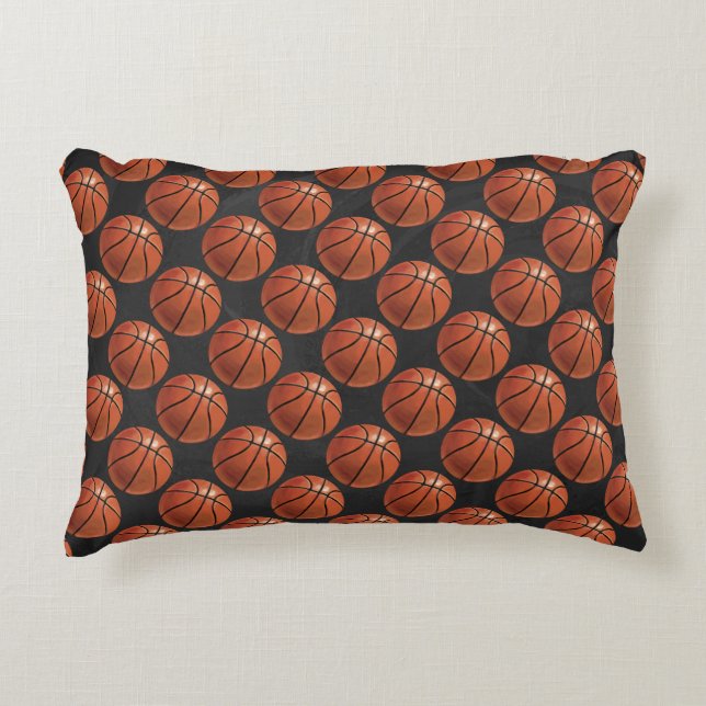 Cojín Decorativo Patrón de baloncesto pintado (Anverso)