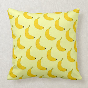 COJÍN DECORATIVO PATRÓN DE BANANAS TROPICALES EN ESTILO DE ARTE PO