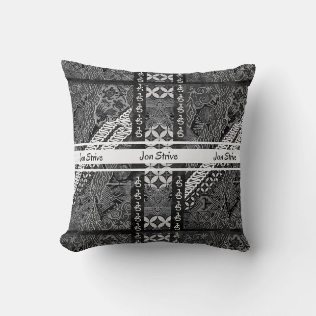 Cojín Decorativo Patrón de BATIK moderno (Anverso)