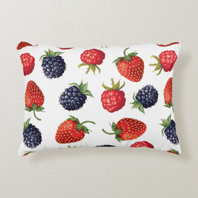 Cojín Decorativo Patrón de bayas maduras (Anverso)