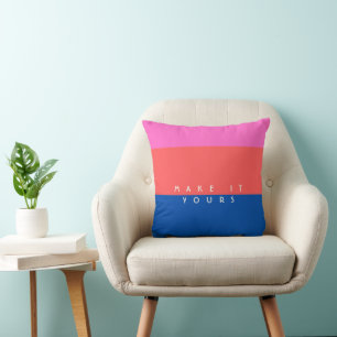 Cojín Decorativo Patrón de Bloque de Color Moderno Personalizado