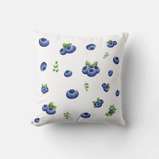 Cojín Decorativo Patrón de Blueberry (Anverso)