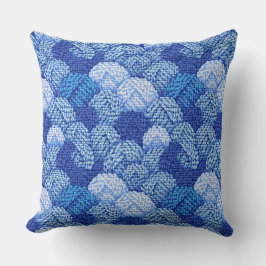 Cojín Decorativo patrón de bola de hilo azul