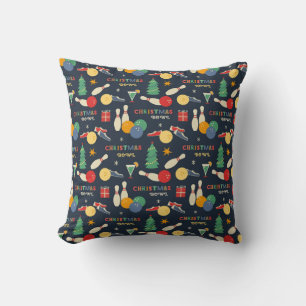 Cojín Decorativo Patrón de bolos de Navidades retro