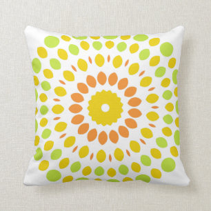 Cojín Decorativo patrón de bonito en verde lima, amarillo limón, na