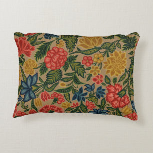 Cojín Decorativo Patrón de bordado floral vintage de crewel