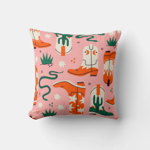 Cojín Decorativo Patrón de botas de vaquero variado