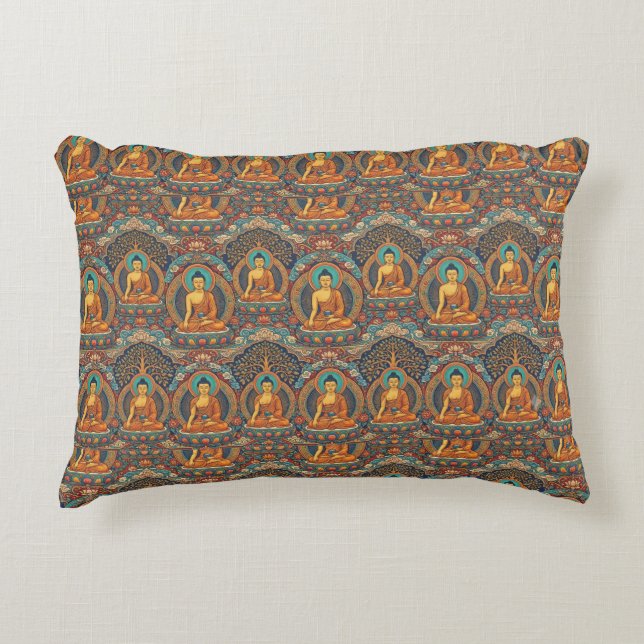 Cojín Decorativo Patrón de Buda (Anverso)