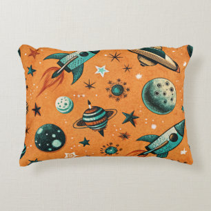 Cojín Decorativo Patrón de buques de cohetes de naves espaciales vi