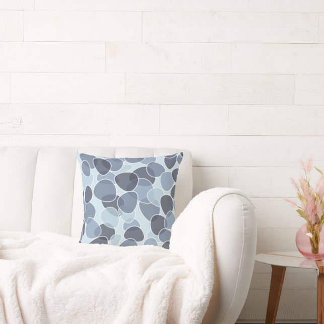 Cojín Decorativo Patrón de burbujas azules abstractas (Sofá)