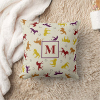 Patrón de caballo de hojas de otoño monogramado