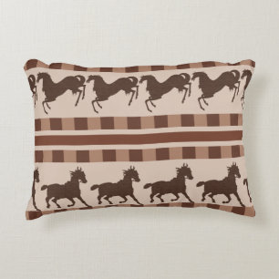 Cojín Decorativo Patrón de caballo galopante rústico